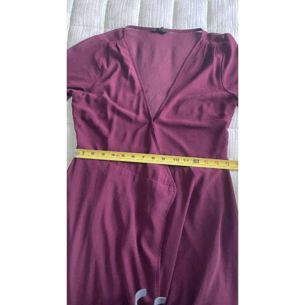 Soieblu - Long Sleeve Burgundy Maxi Dress with Embroidered Sheer Sleeves, size S - Picture 8 of 9